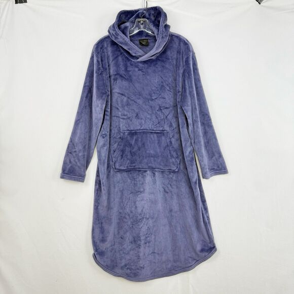 32 Degrees Heat Women's Cozy Plush Hooded Pullover Sleep Lounger -Purple -L / XL - Picture 3 of 16